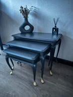 Mooie set bijzettafeltjes bijzettafel queen anne brocante, Hip modern hedendaags brocante, Minder dan 50 cm, Ophalen of Verzenden