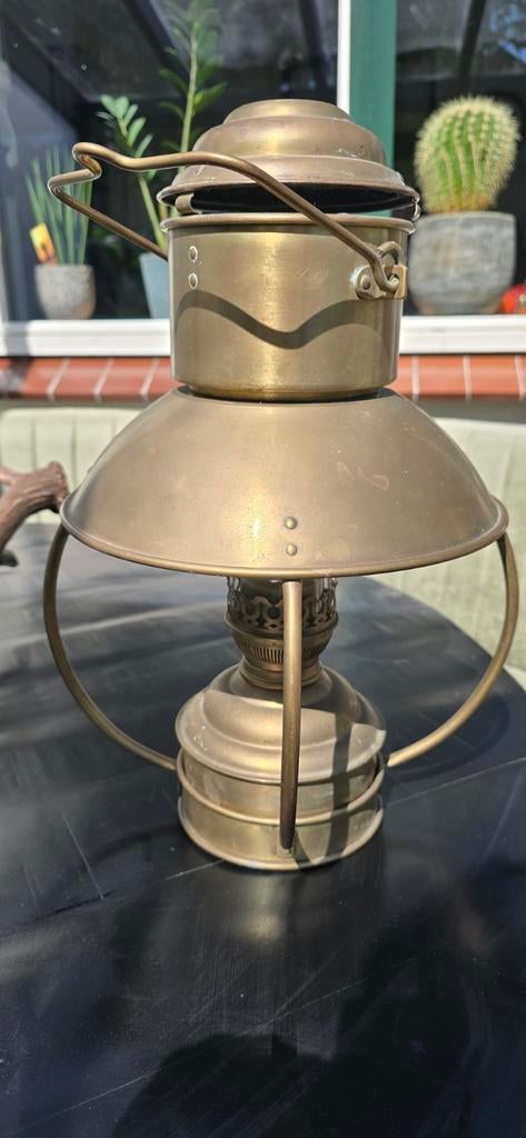 Antieke Ideal Brenner Olielamp met Kookpotje, Ophalen of Verzenden