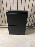 Metalen schoenenkast 2 vaks 50x15x71 cm mat zwart, Ophalen, Gebruikt