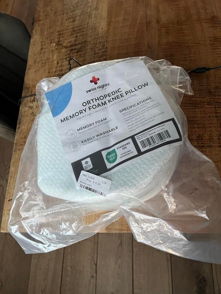 Orthopedisch kniekussen van memory foam, Ophalen of Verzenden, Nieuw, Wit, Overige vormen