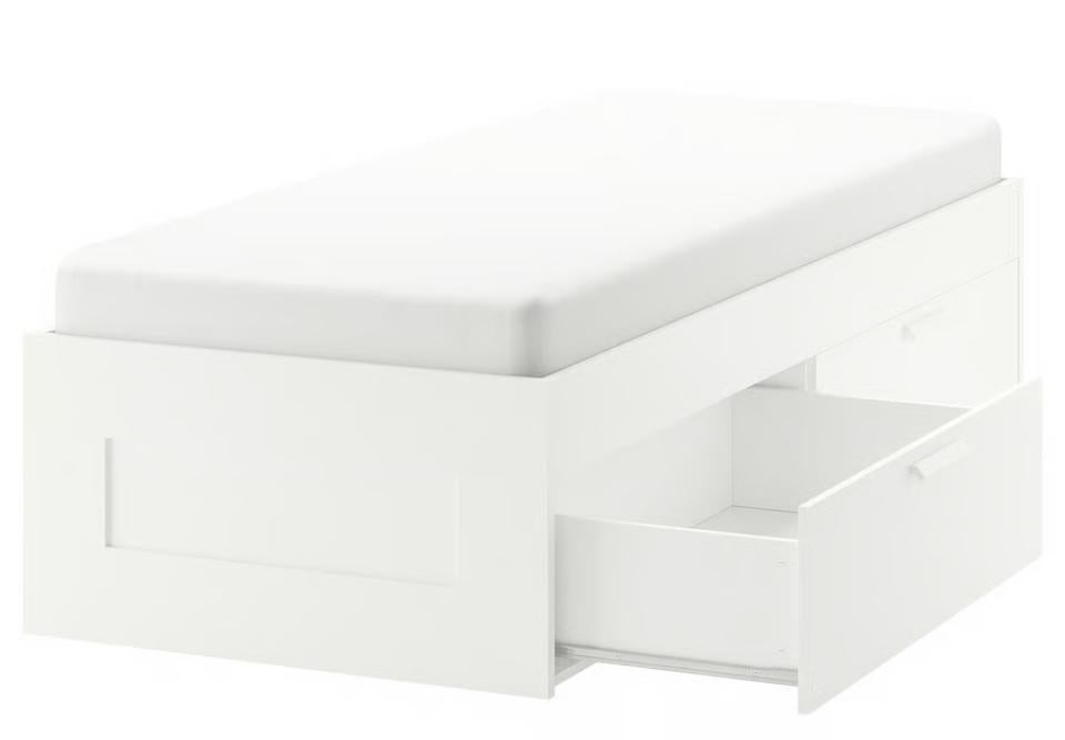 IKEA Brimnes bed 1 persoons met 2 lades, Ophalen, Overige materialen, Gebruikt, 90 cm