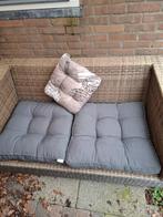 Loungebank met kussens - Wicker, 2 zitplaatsen, Ophalen of Verzenden, Zo goed als nieuw, Loungeset