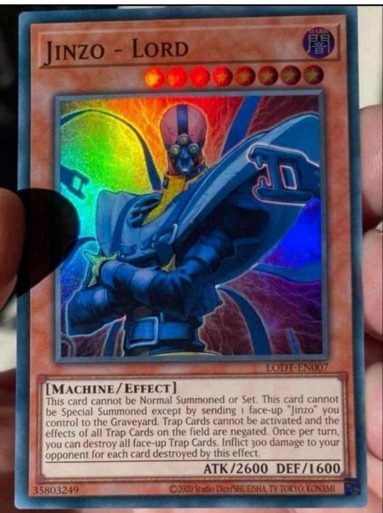 Yu-Gi-Oh! Jinzo - Lord LODT M/NM !, Ophalen of Verzenden, Zo goed als nieuw, Losse kaart, Foil