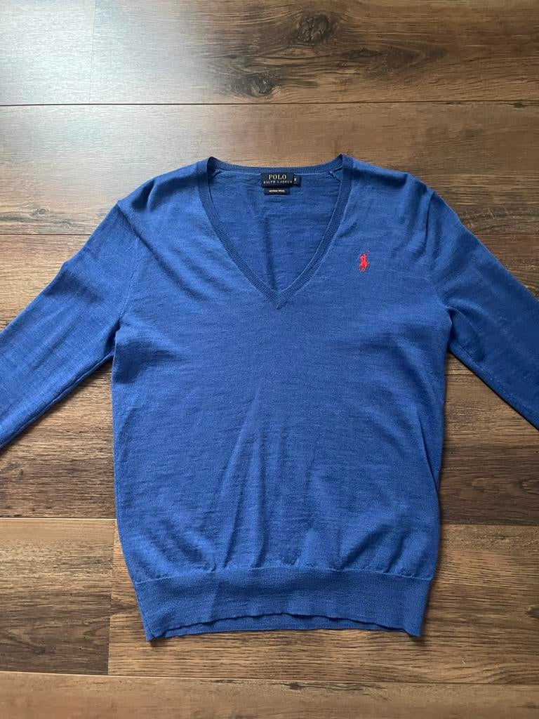 Ralph Lauren Polo trui blauw merino wol maat 36 (S), Kleding | Dames, Truien en Vesten, Ophalen of Verzenden, Zo goed als nieuw