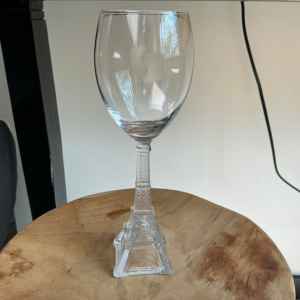 Eifeltoren wijnglas,parijs eifeltoren wijnglas op hoge voet, Ophalen, Zo goed als nieuw, Overige typen