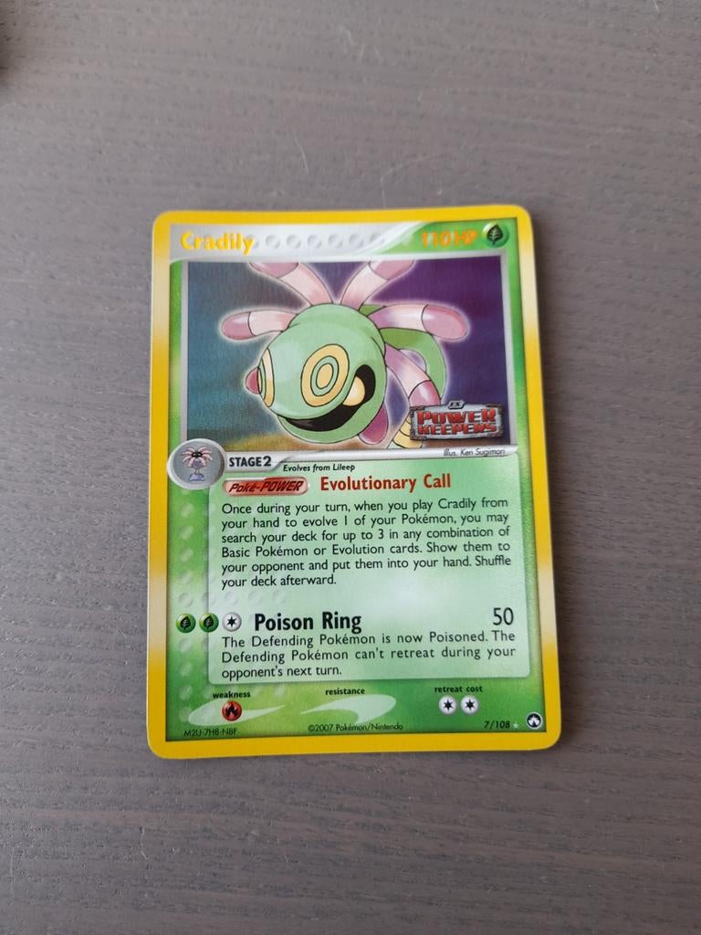 2007 power keepers 7/108 cradily reverse, Ophalen of Verzenden, Gebruikt, Losse kaart, Foil