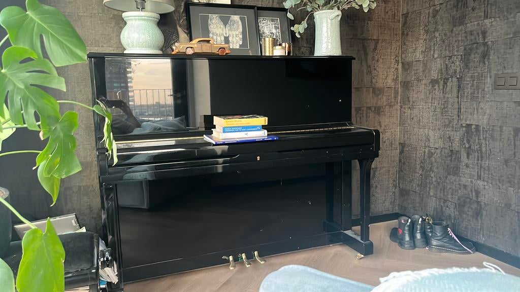 Zwarte hoogglans piano, Muziek en Instrumenten, Piano's, Ophalen, Gebruikt, Zwart, Piano