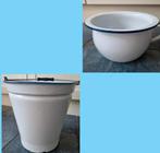 Vintage po en emaille emmer, Ophalen of Verzenden, Gebruikt, Overige materialen, Met handgreep