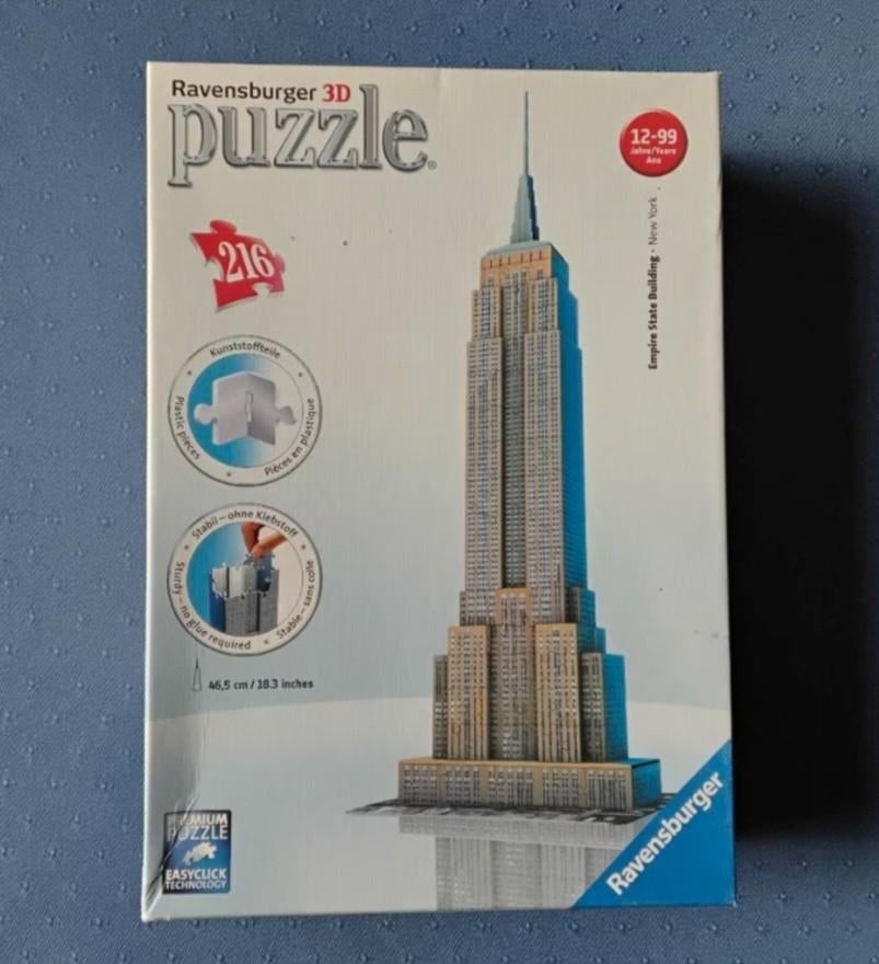 Ravensburger puzzel 3D 'Empire State Building New York', Hobby en Vrije tijd, Denksport en Puzzels, Ophalen, Minder dan 500 stukjes