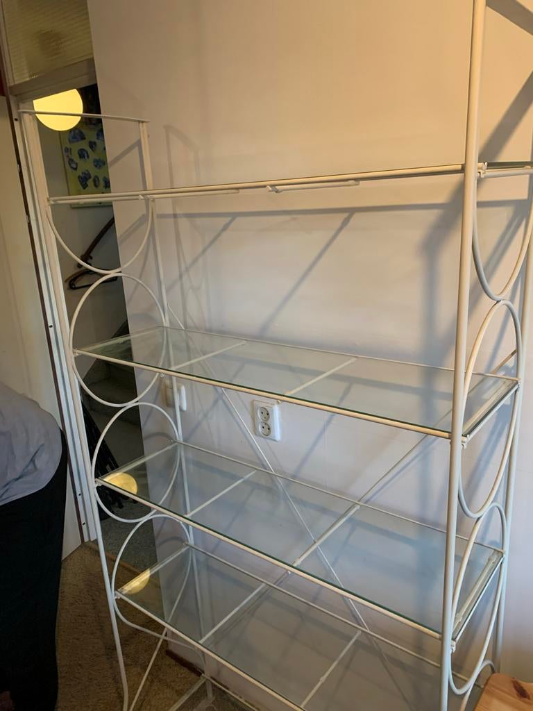 Vitrine kast wit met glazen platen, Ophalen, Gebruikt