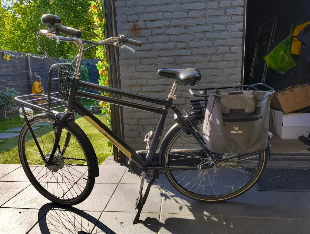 Heren fiets met tas, Ophalen, Gebruikt, Overige merken, Versnellingen