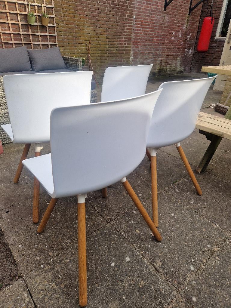 Stoelen, Gispen Nomi, Huis en Inrichting, Stoelen, Ophalen, Kunststof, Gebruikt, Wit