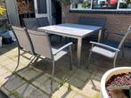 Hardsteen tafel rvs onderstel, Tuin en Terras, Tuintafels, Ophalen, Rechthoekig, Rvs
