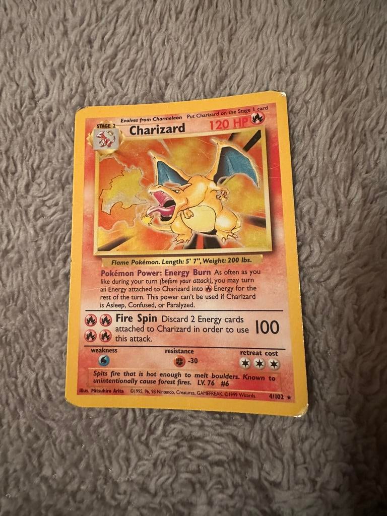 Charizard 4/102 pokemonkaart, Ophalen, Gebruikt, Losse kaart