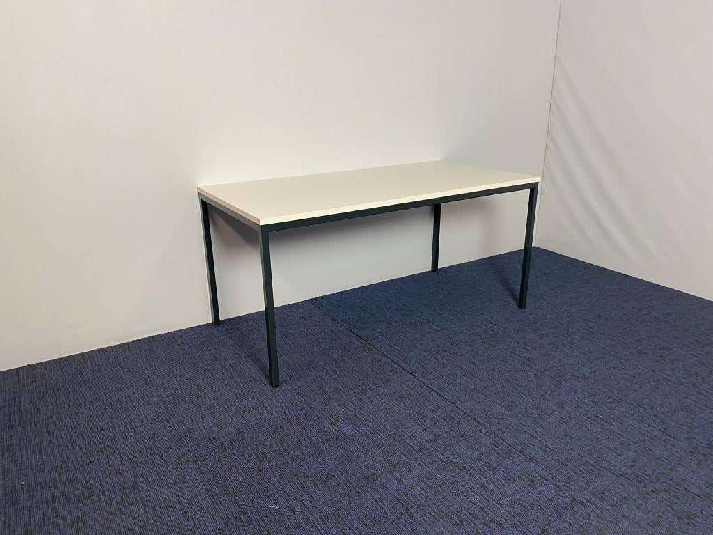 1 x Kantinetafel, wit blad, antraciet frame, 160 x 80 cm., Ophalen, Gebruikt