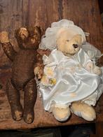 2 beren 1 antiek stro gevuld ( niet los te koop ), Ophalen of Verzenden, Zo goed als nieuw, Stoffen beer, Overige merken