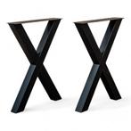 Vier sets zwarte x-bartafelpoten van 87cm hoog, Ophalen, Tafelpoot, 50 tot 100 cm, Nieuw