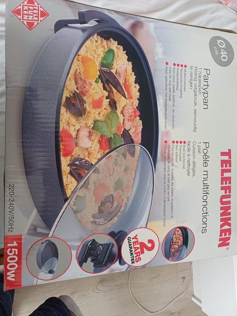 Telefunken Partypan - Nieuw in doos - Ø 40 cm, 1500W, Ophalen of Verzenden, Nieuw