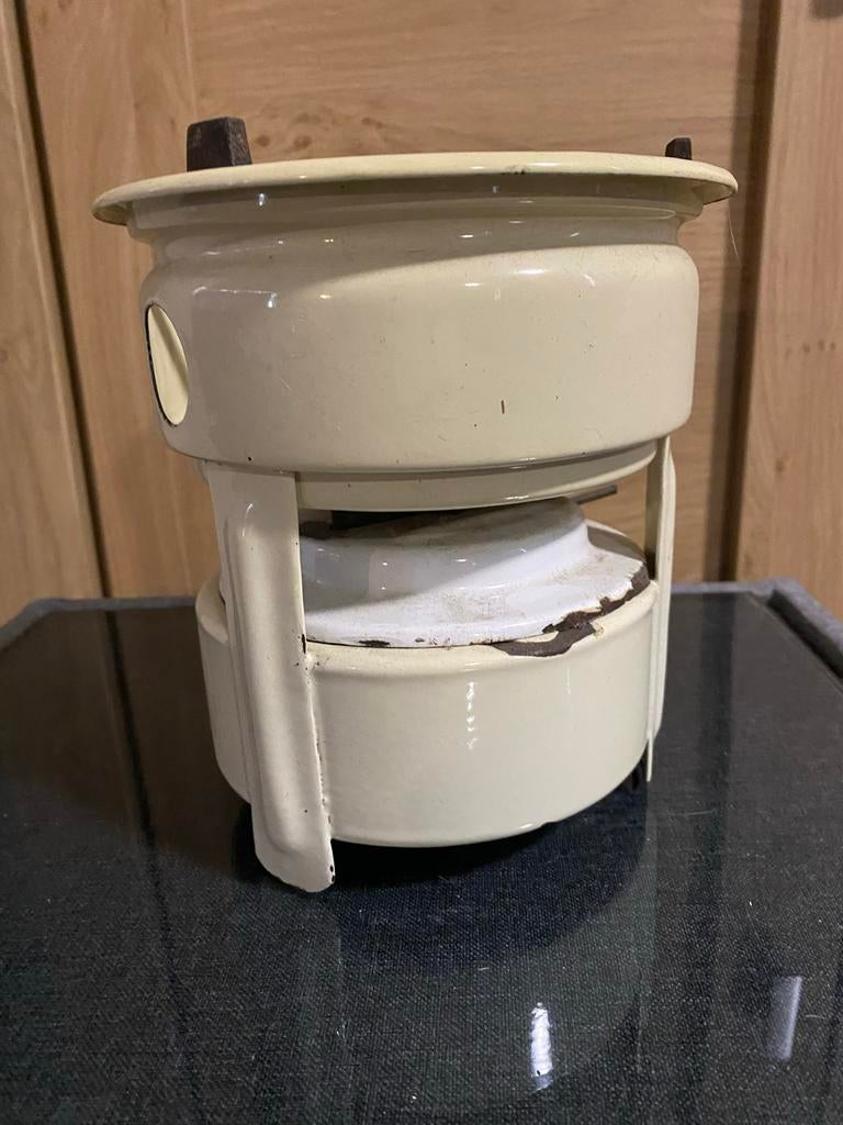 Vintage petroleumstel wit - Emaille kooktoestel, Antiek en Kunst, Ophalen