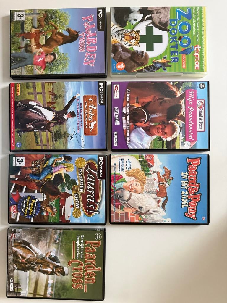 PC Spellen: Paarden, Pony's en Dierenarts Collectie (8 stuks, Spelcomputers en Games, Gebruikt, 1 speler, Ophalen of Verzenden