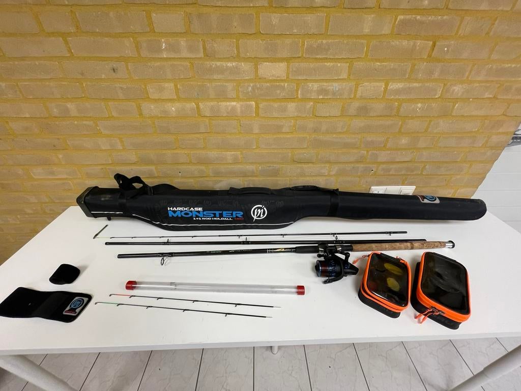Zebco feeder met Preston innovations molen incl: accesoires, Watersport en Boten, Ophalen, Zo goed als nieuw, Werphengel
