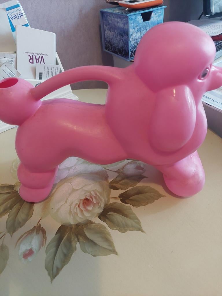 Gieter roze poedel, Ophalen, Kunststof
