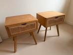 2 nachtkastjes met lade, Ophalen, Gebruikt, 45 tot 65 cm, Minder dan 55 cm