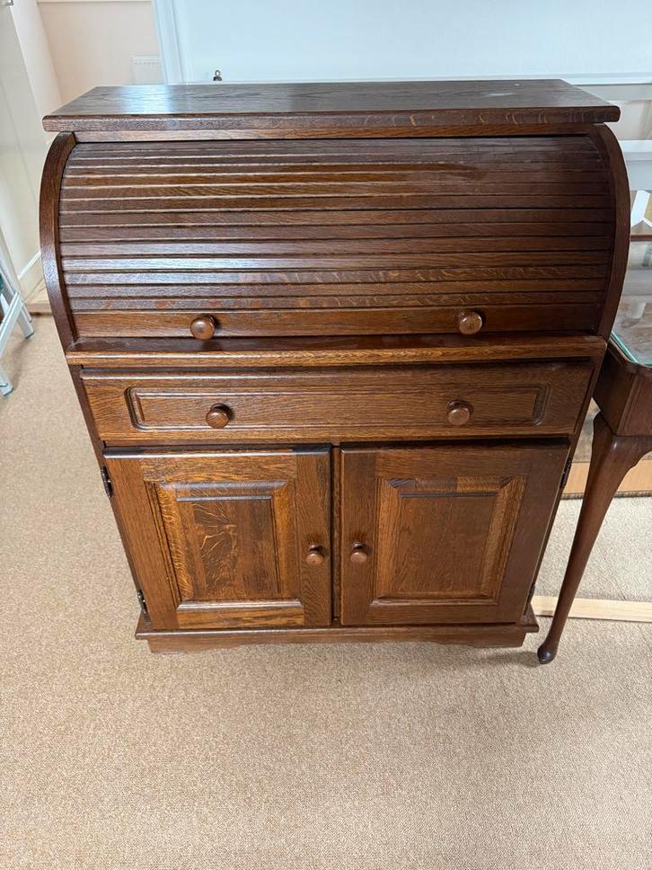 Antiek Secretaire / Bureau - Hout met Rolluik, Huis en Inrichting, Kasten | Secretaires, Gebruikt, Ophalen