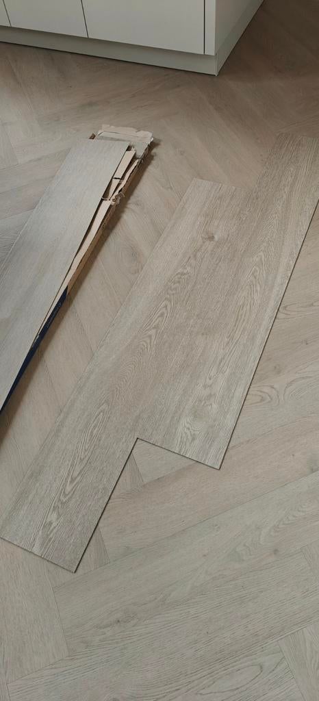 Beige pvc dryback 56 m2, Ophalen, 50 tot 150 cm, Nieuw, 10 m² of meer