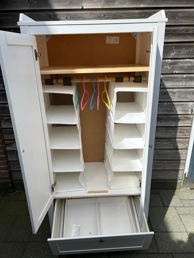 Witte Kinderkast met Lades en Ophangruimte, Ophalen, Gebruikt, Kast, 105 cm of meer