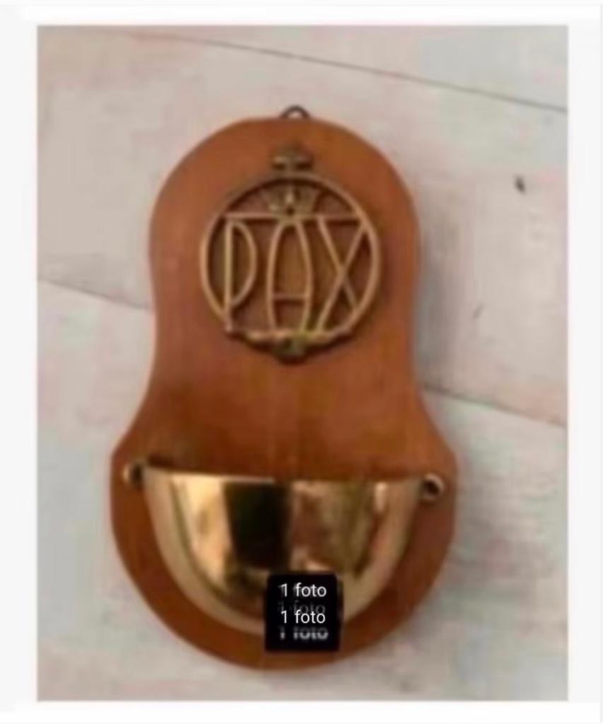 Wijwater bakje Brocante, PAX, 14 x 9 cm, Antiek en Kunst, Ophalen of Verzenden