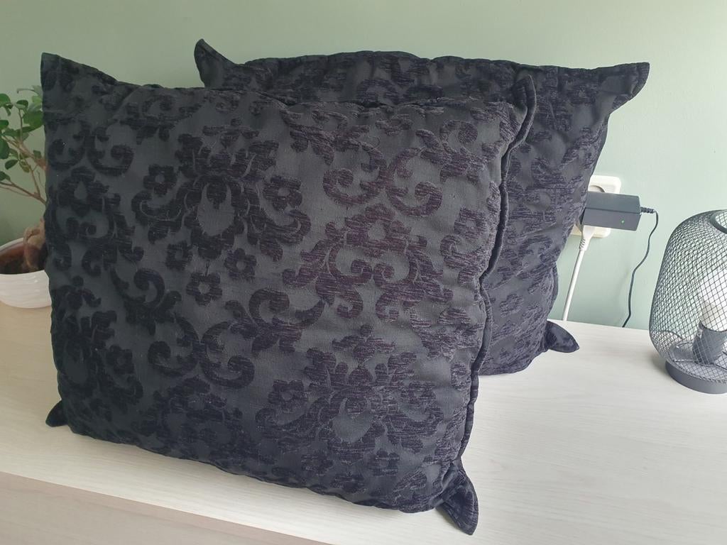 2 grote kussens met barok print, Huis en Inrichting, Ophalen of Verzenden, Vierkant