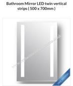NIEUW IN DOOS: Luxe LED Badkamerspiegel (50x70), Ophalen, Nieuw, Minder dan 100 cm, Rechthoekig