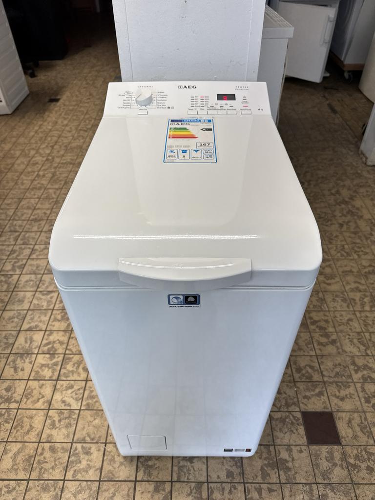 AEG bovenlader wasmachine A++ 40 cm breed, Witgoed en Apparatuur, Wasmachines, 6 tot 8 kg, Bovenlader, Ophalen of Verzenden, Zo goed als nieuw