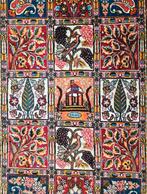 Handmade Persian wool Bachtiar carpet vlakken 101x155cm, Crème, 100 tot 150 cm, Perzisch, Onbekend