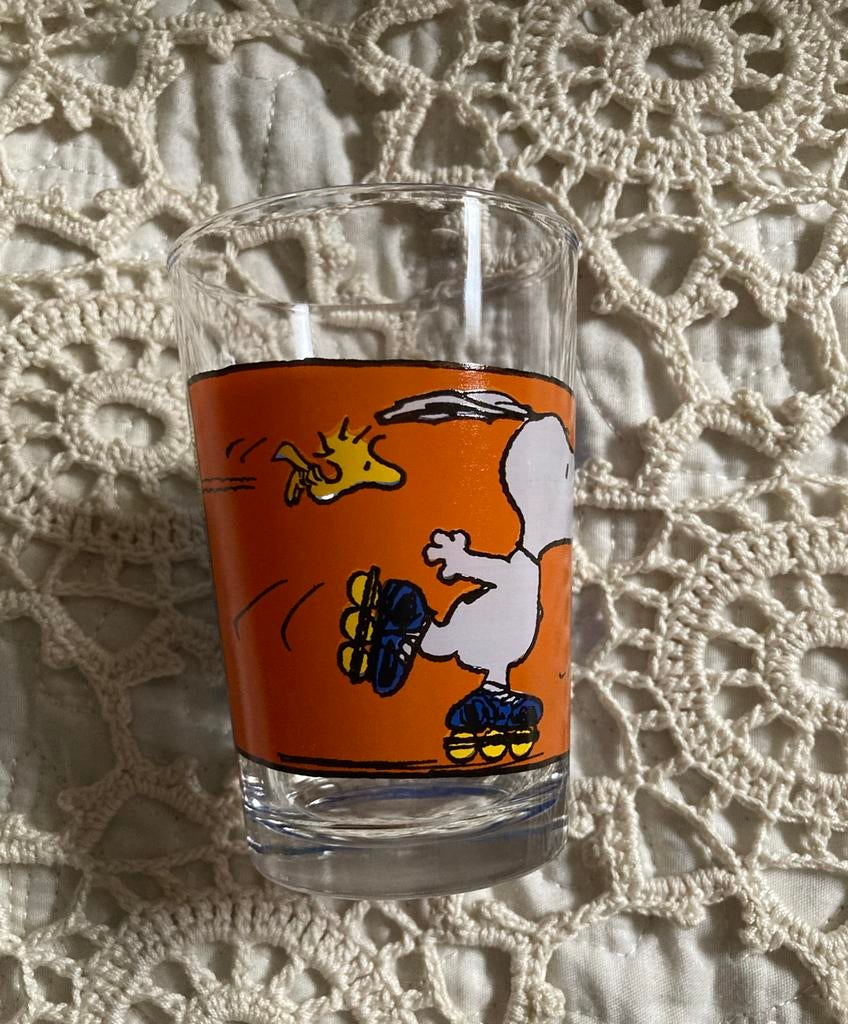 Snoopy en Woodstock limonadeglas, Huis en Inrichting, Glas of Glazen, Gebruikt, Ophalen of Verzenden, Glas
