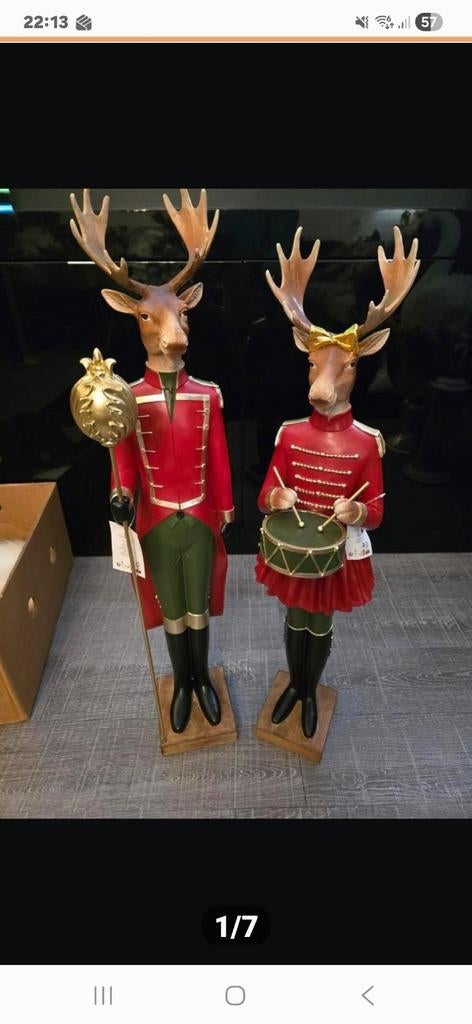 Hele mooie exclusieve rendier notenkrakers
Bieden per stuk., Ophalen of Verzenden, Nieuw