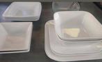 Diverse vierkante borden, kommen en schalen, wit servies, Ophalen of Verzenden, Aardewerk, Overige stijlen, Bord(en)