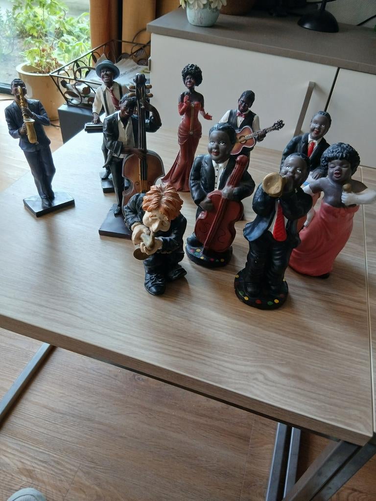 Unieke Jazz Band Beeldjes Set - Muzikale Decoratie, Ophalen of Verzenden, Gebruikt, Mens