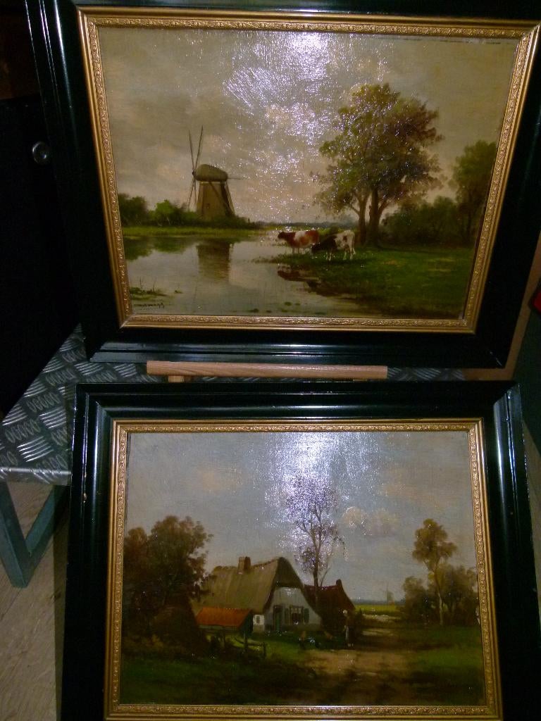 ZOLDEROPRUIMING !!  4 olieverf schilderijen, Antiek en Kunst, Kunst | Schilderijen | Klassiek, Ophalen of Verzenden