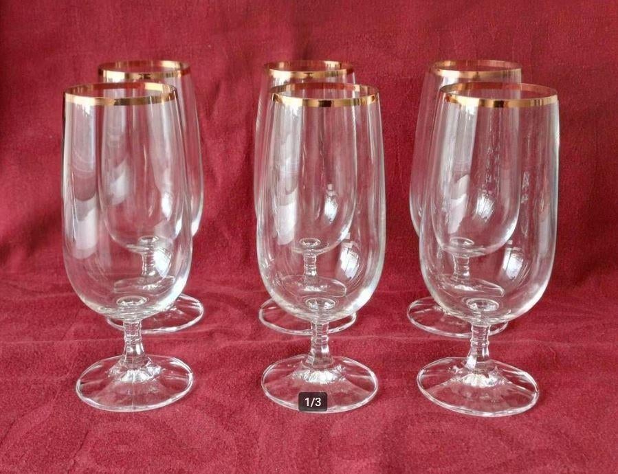 Kristallen bierglazen uit Tsjechië, Verzamelen, Ophalen of Verzenden, Zo goed als nieuw, Bierglas