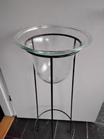 Bloemenstandaard met glazen klokvaas, Ophalen, Overige materialen, Zwart, Zo goed als nieuw