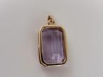 Gouden hanger met amethist                               G97, Gebruikt, ., Paars, Ophalen of Verzenden