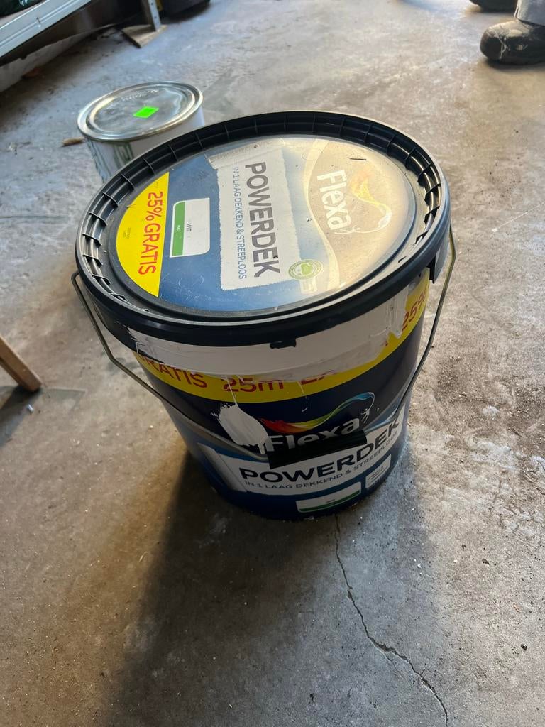 Flexa Powerdek Muurverf 12 Liter, Ophalen, Wit, Nieuw, Verf