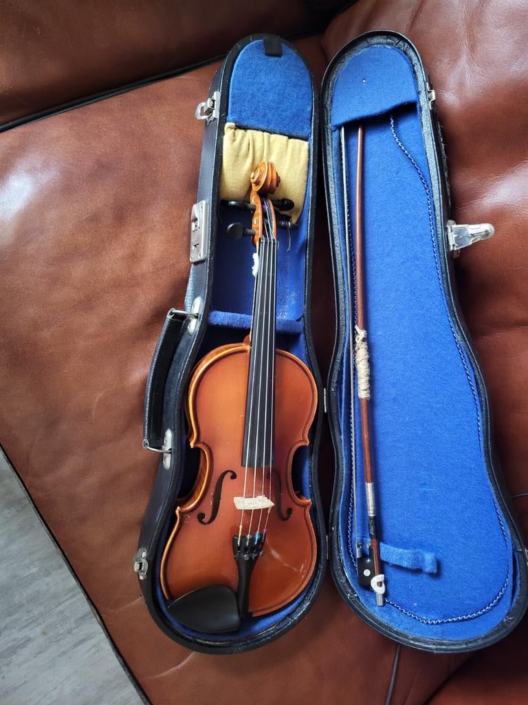 Mooie viool met koffer en strijkstok, Muziek en Instrumenten, Strijkinstrumenten | Violen en Altviolen, Gebruikt, Overige formaten