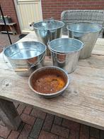 Leuke zinken emmers, Tuin en Terras, Ophalen, Rond, Metaal, Minder dan 30 cm