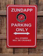 Zundapp parking only logo rood reclamebord van metaal deco, Reclamebord, Info@deconoord.nl, Deco Noord, Nieuw