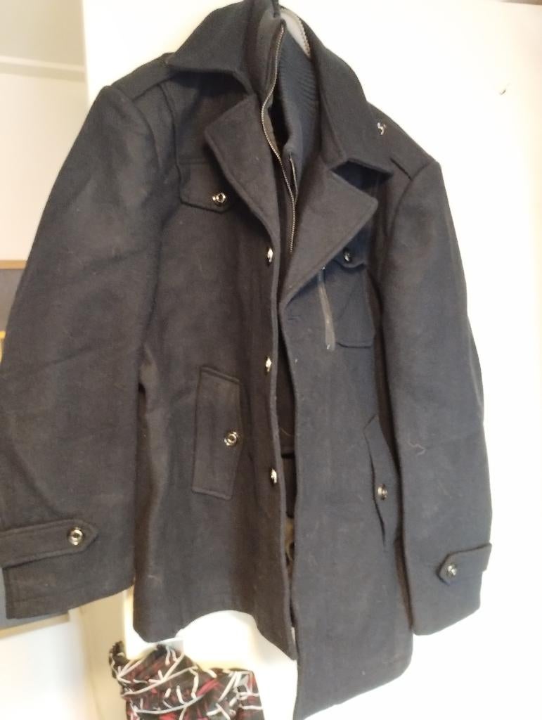 Wollen mantel, Kleding | Heren, Jassen | Winter, Nieuw, Maat 52/54 (L), Blauw, Ophalen of Verzenden