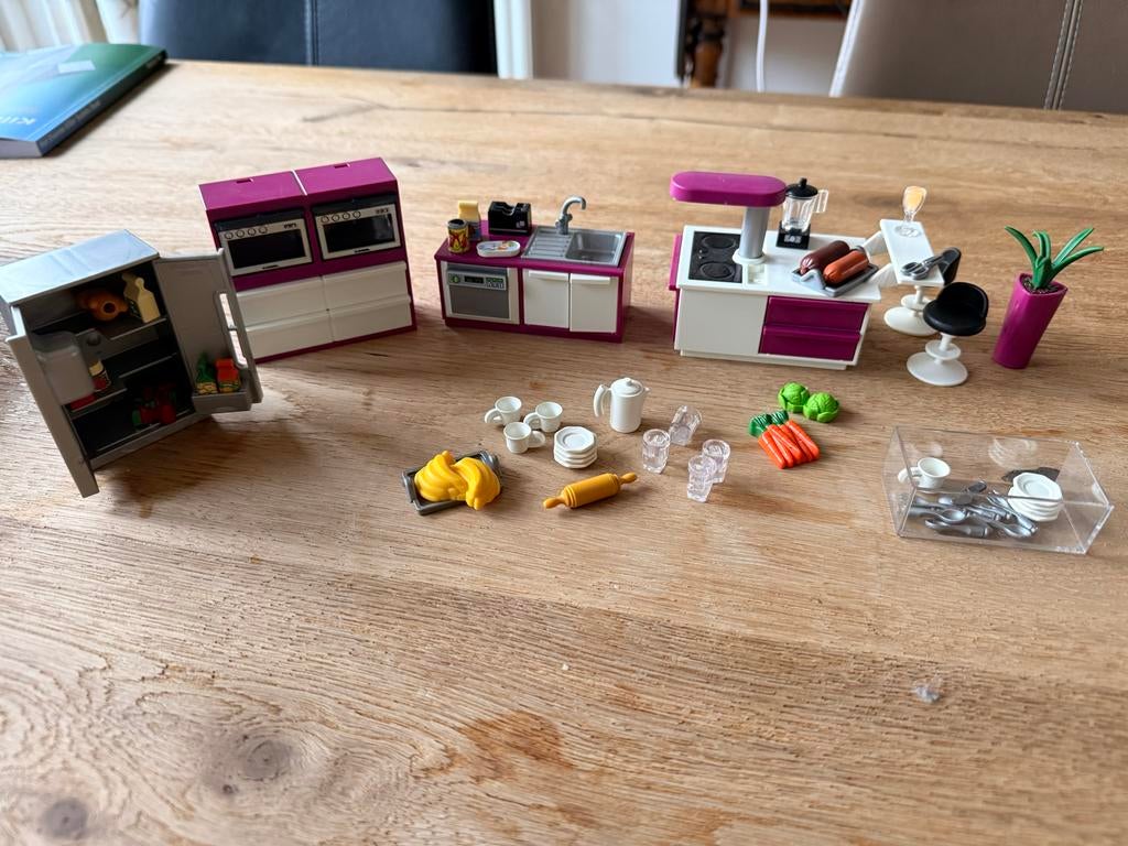 Playmobil keuken met accessoires, Ophalen of Verzenden, Zo goed als nieuw, Los playmobil