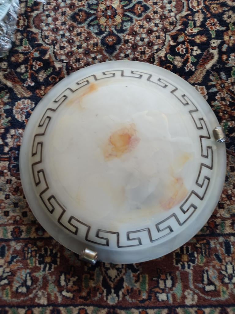 Plafondlamp met Grieks motief - 32 cm, Ophalen, Gebruikt, Glas, Klassiek, Grieks, Tijdloos